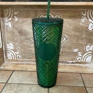 24oz emerald green jeweled Starbucks tumbler
